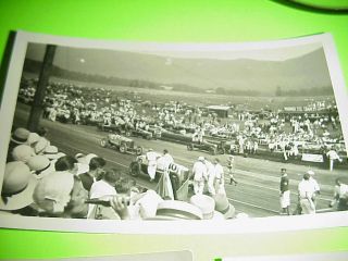 3 VINTAGE RACE CAR PHOTOS START OF THE 1936 ROOSAVELTONE GOT DATE JULY 4TH 1931 2