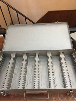 2 Vintage BRUMBERGER 150 Slot Metal Boxes Slide Tray Coin Collector File Case 7