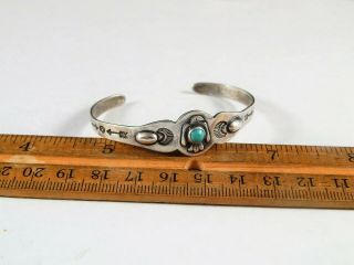 Vintage Sterling Silver Native American Turquoise Eagle Cuff Bracelet Unmarked