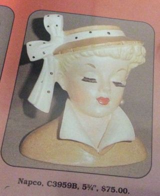 Vintage Lady Head Vase With Brush Eyelashes Perfect 4