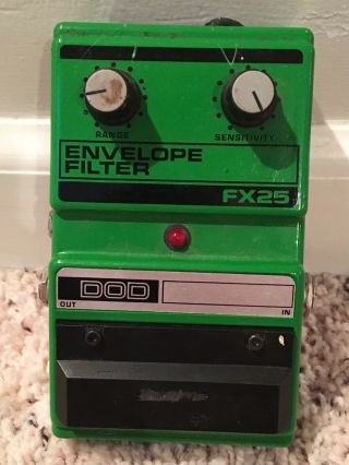 Vintage Dod Fx25 Envelope Filter Guitar Effect Pedal Kermit Green Model