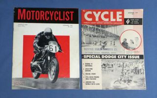 Two Vintage 1959 Motorcycle Magazines,  Motorcyclist Sept.  1959 & Cycle Nov.  1959