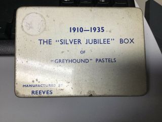 Vintage Reeves Greyhound Pastels In Tin Silver Jubilee 1910 - 1935