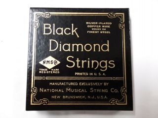 Nos Vintage Set Black Diamond Tenor Banjo Strings Loop End Steel 797 1/2: (a9)