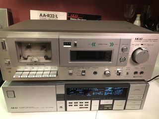 Akai Stereo Receiver Aa - R32 Stereo Cassette Deck Cs - M40r & Cassettes & Rack