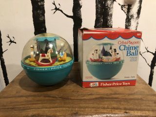Vintage 1973 Fisher Price Chime Ball No.  165 Complete With Box Fp