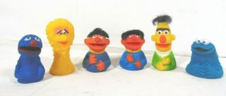 Vintage Sesame Street Muppets Finger Puppets,  Bert Ernie Cookie Grover Big Bird