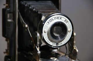 Vintage 1950s Foldex 20 Folding Camera With Bag