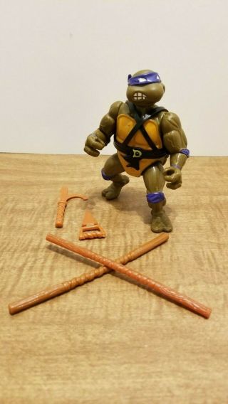1988 Donatello Hardhead Teenage Ninja Turtles Tmnt Vintage Figure Near Complete