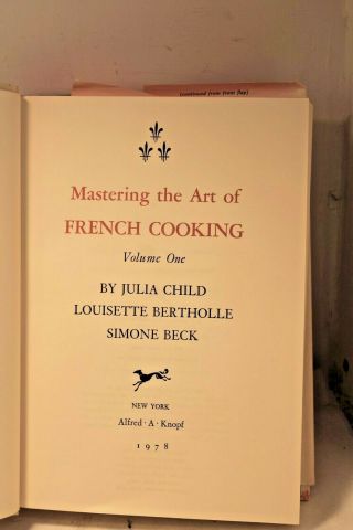 MASTERING THE ART OF FRENCH COOKING VOLUMES ONE and TWO 8