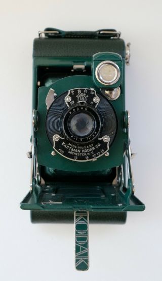 Kodak No 0 Junior Pocket Model B Green With Green Case Very
