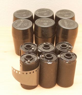 6 Vintage Nikon 35mm Film Cassettes With Cases Nikon F Or Rangefinder