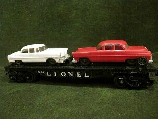 Vintage Lionel 6424 Flatcar With Auto Car Load With Cars