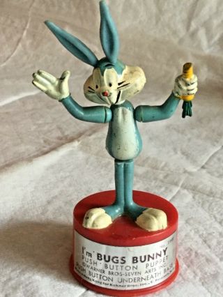 Vintage Kohner Bros.  Bugs Bunny Thumb Push Up Button Puppet