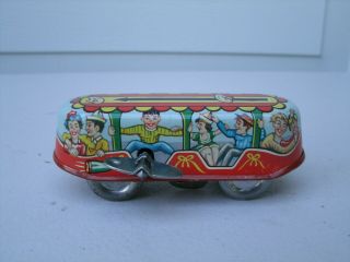 Vintage Technofix Tin Litho Wind Up Bus Or Tram Car