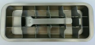 Vintage Onyx 18/8 Stainless Steel 18 Slot Ice Cube Tray Solid Pull Up 2 Piece 4