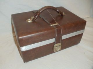 Vintage Brown Faux Leather 8 Track Storage Case for 24 Tapes Carrying Box 2