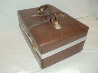 Vintage Brown Faux Leather 8 Track Storage Case for 24 Tapes Carrying Box 3