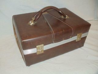 Vintage Brown Faux Leather 8 Track Storage Case for 24 Tapes Carrying Box 4