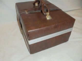 Vintage Brown Faux Leather 8 Track Storage Case for 24 Tapes Carrying Box 5
