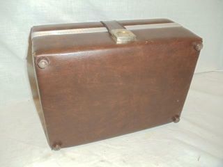 Vintage Brown Faux Leather 8 Track Storage Case for 24 Tapes Carrying Box 6