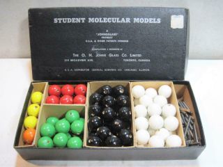 Vintage Student Molecular Models Complete Set Johnsglass Central Co.
