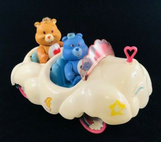 Vintage 1983 Care Bear Cloud Car W/ Tenderheart,  Grumpy Bear Figures Kenner