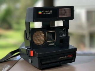 Once Polaroid Sun 660 Instant Camera With Auto Focus Takes 600 Film Vintage