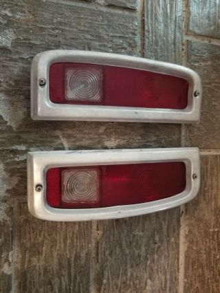Vintage 1967 - 1972 Ford F - 100 Truck Tail Lights With Bezels