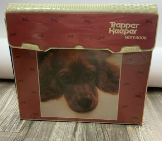 Vintage Mead Trapper Keeper 80 ' s Puppy 3 Ring Binder with 6 Folders 29096 2