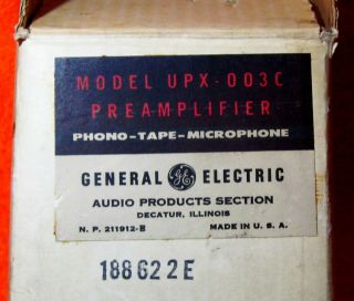 General Electric Ge Upx - 003c Phono Mic Tape Preamp