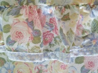 Vtg Laura Ashley Floral Shabby Chic Quartet Floral Ruffled Shower Curtain 5