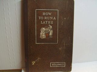 How To Run A Lathe Volume 1 Care & Operation Of Screw - Cutting Lathe,  1944