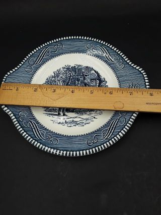 VINTAGE ROYAL CHINA BLUE AND WHITE CURRIER & IVES TABBED UNDERPLATE 5