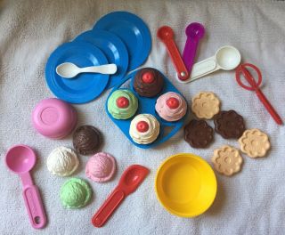 1987 Vintage Fisher Price Fun With Food Assortment Cupcakes Ice Cream Cookies