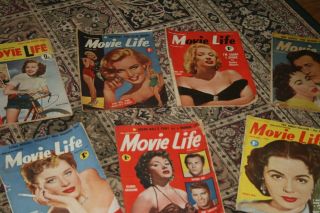 Vintage Movie Life Magazines April 1954,  Oct 54,  Nov 54,  Dec54,  Feb 55