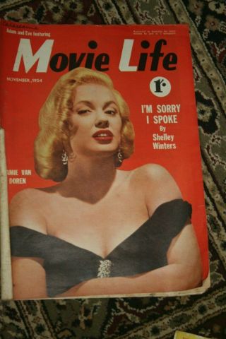 VINTAGE MOVIE LIFE MAGAZINES April 1954,  Oct 54,  Nov 54,  Dec54,  Feb 55 4