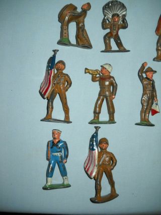12 Vintage Metal Toy MILITARY Soldiers Paint 2