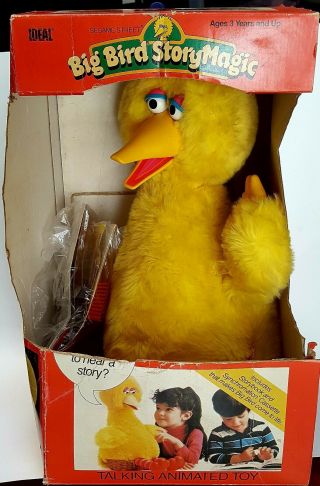 Vintage 1986 Ideal Talking Big Bird Sesame Street Cassette Story Magic Plush