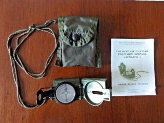 Vintage Us Military Cammenga Compass Model 27 W Olive Case Nm -