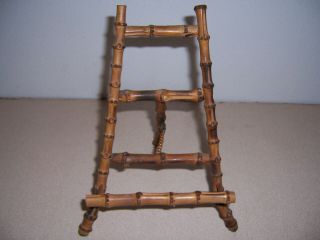 Large Vintage Bamboo Display Easel For Pictures,  Books,  Plates And Treasures