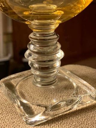 Vintage Fostoria Garland Topaz Champagne/Sherbert Glasses Stem 4020 6