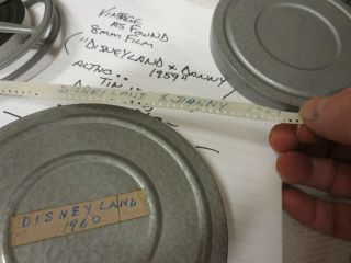 VINTAGE 8MM DISNEYLAND HOME MOVIE,  1959 SMALL REEL IN 1960 TIN BOX CANNISTER 2
