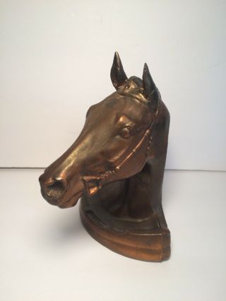 Single Vintage Gladys Brown Horse Head Bookend 2