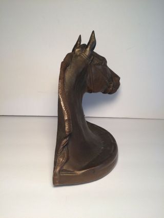 Single Vintage Gladys Brown Horse Head Bookend 4
