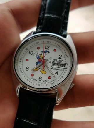Vintage Seiko Donald Duck Cartoon Character Automatic Movement No.  6319 Watch 3