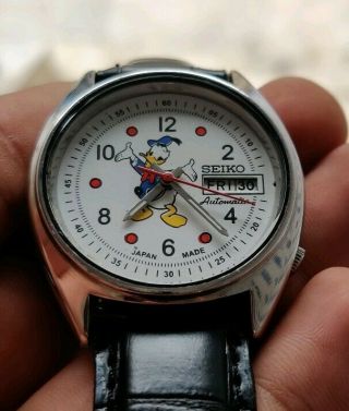 Vintage Seiko Donald Duck Cartoon Character Automatic Movement No.  6319 Watch 4