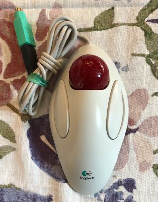 Logitech Trackball T - Bb14 Trackman Marble Mouse For Desktop Pc Laptop Vintage