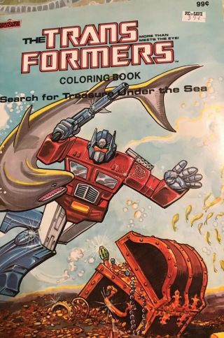 Vintage 1984 Transformers Search For Treasure Under The Sea Coloring Book