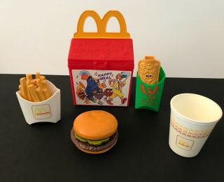 Vintage Fisher Price 1989 Mcdonald’s Happy Meal Funny Flute Hamburger Fries Cup